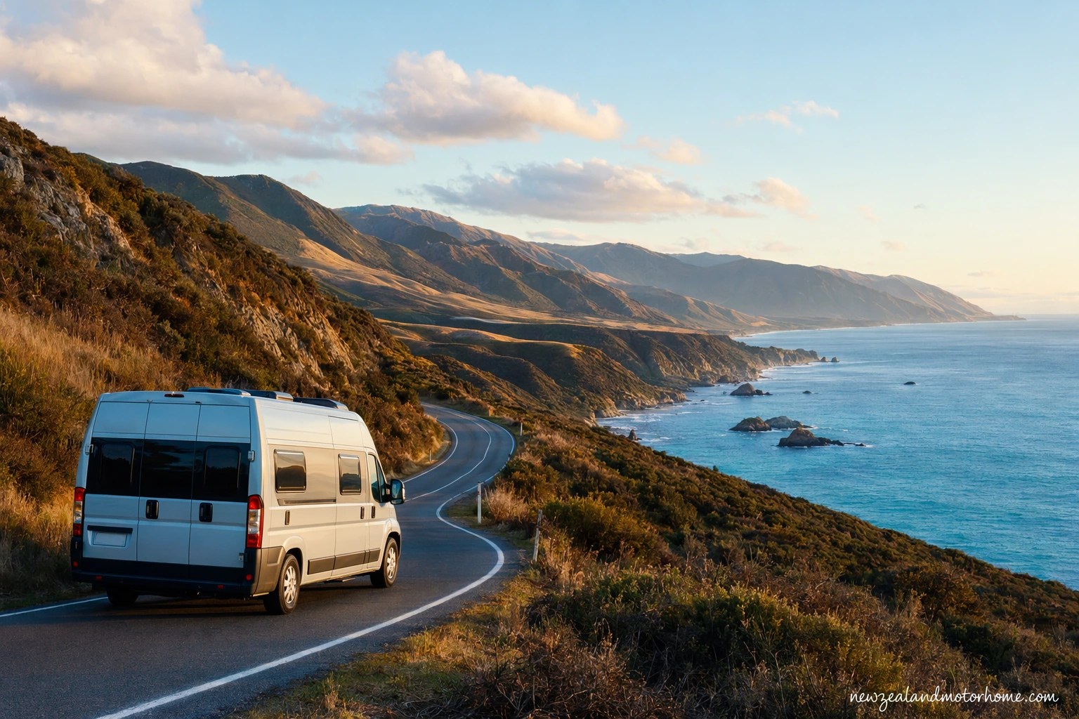 Illustrated campervan map — new zealand both islands 21 day campervan