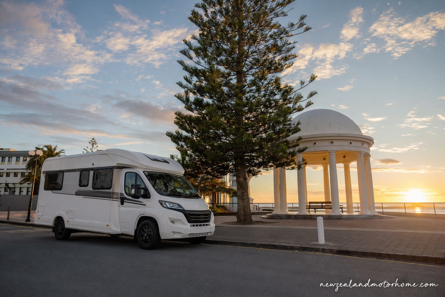 Campervan parked near the Napier waterfront in Hawke’s Bay