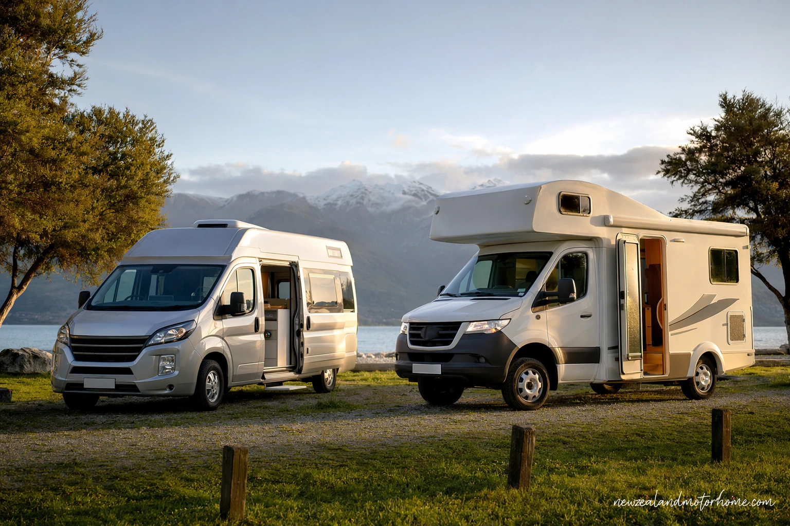 campervan vs car and motel new zealand — campervan scene