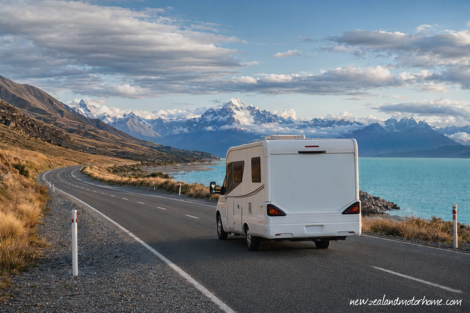 Campervan parked near the Napier waterfront after the Christchurch to Napier route