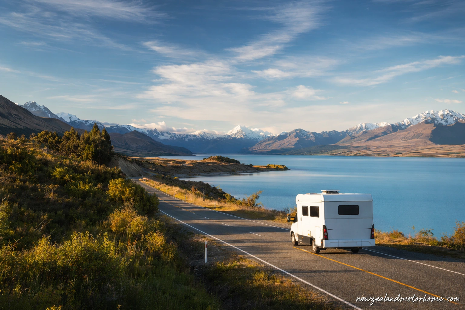 Illustrated campervan map — family school holidays campervan nz