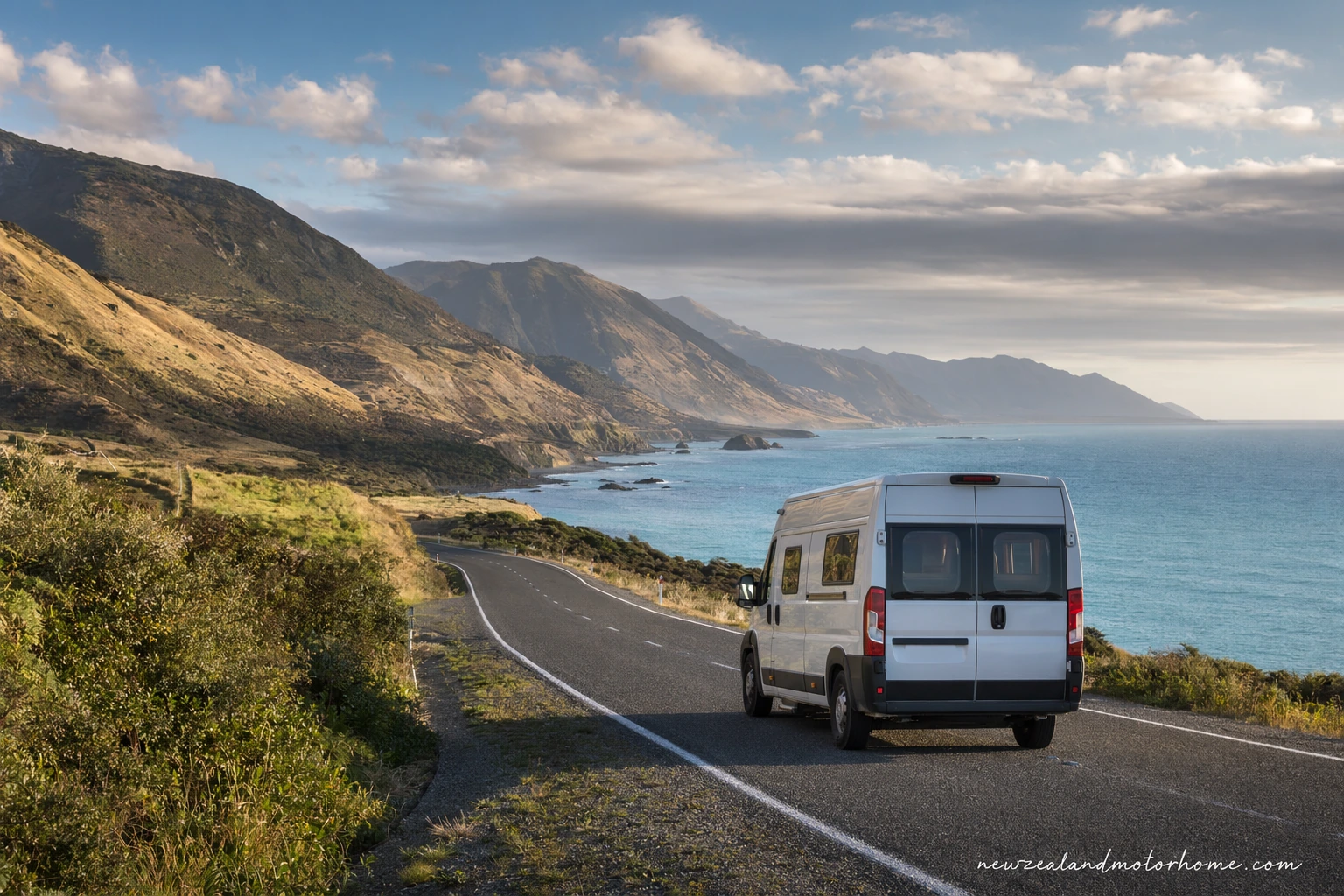 Illustrated campervan map — new zealand great walks campervan trip