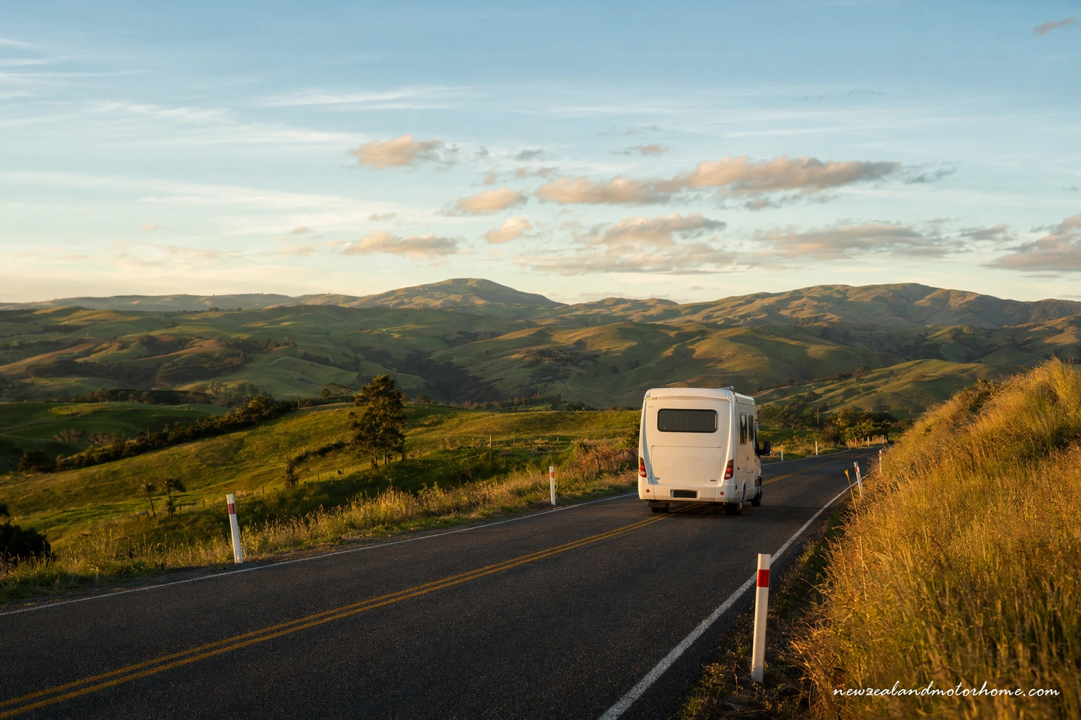 Campervan parked near the Napier waterfront after the drive from Hamilton across the central North Island
