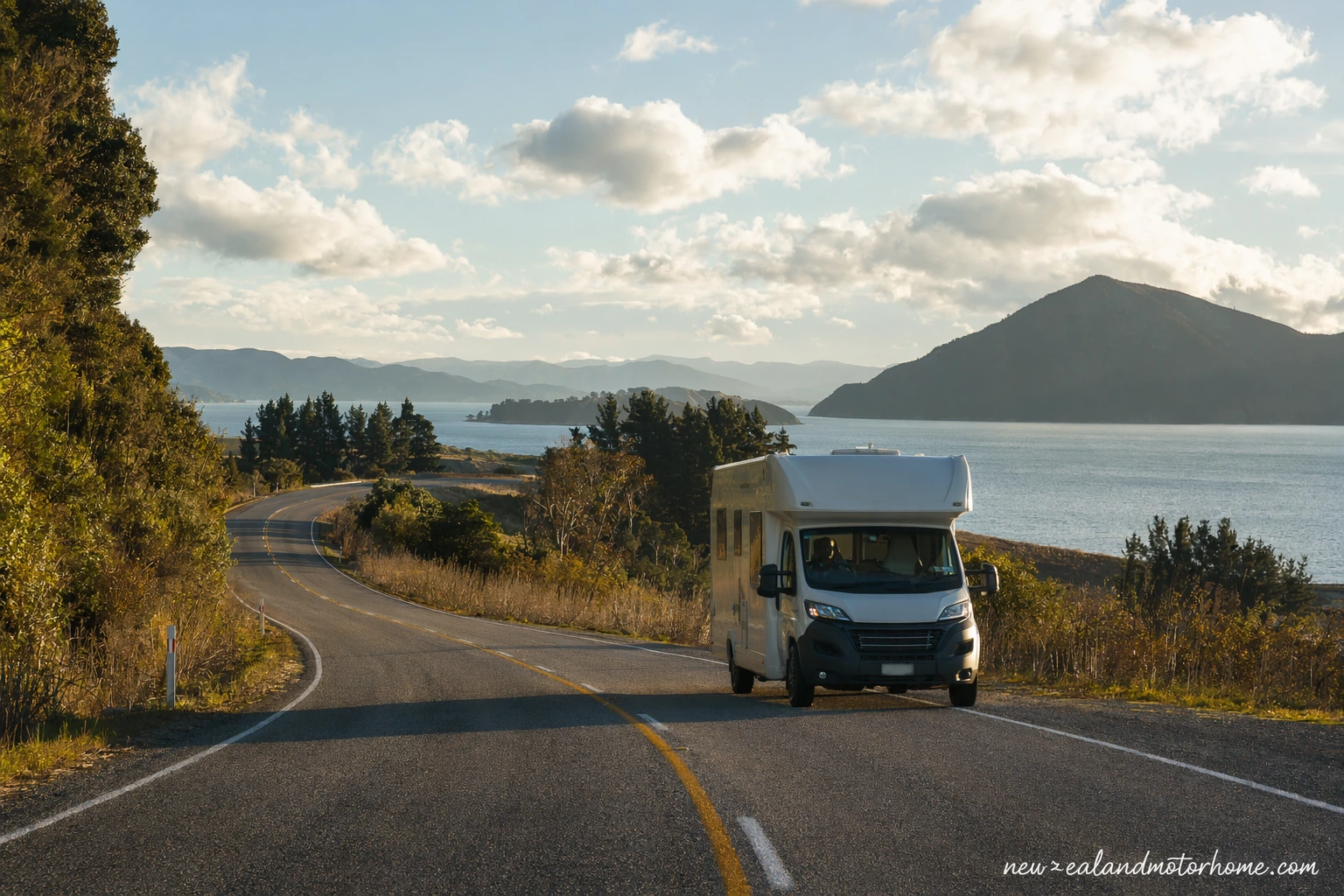 Campervan parked near Picton harbour after the Hamilton to Picton drive