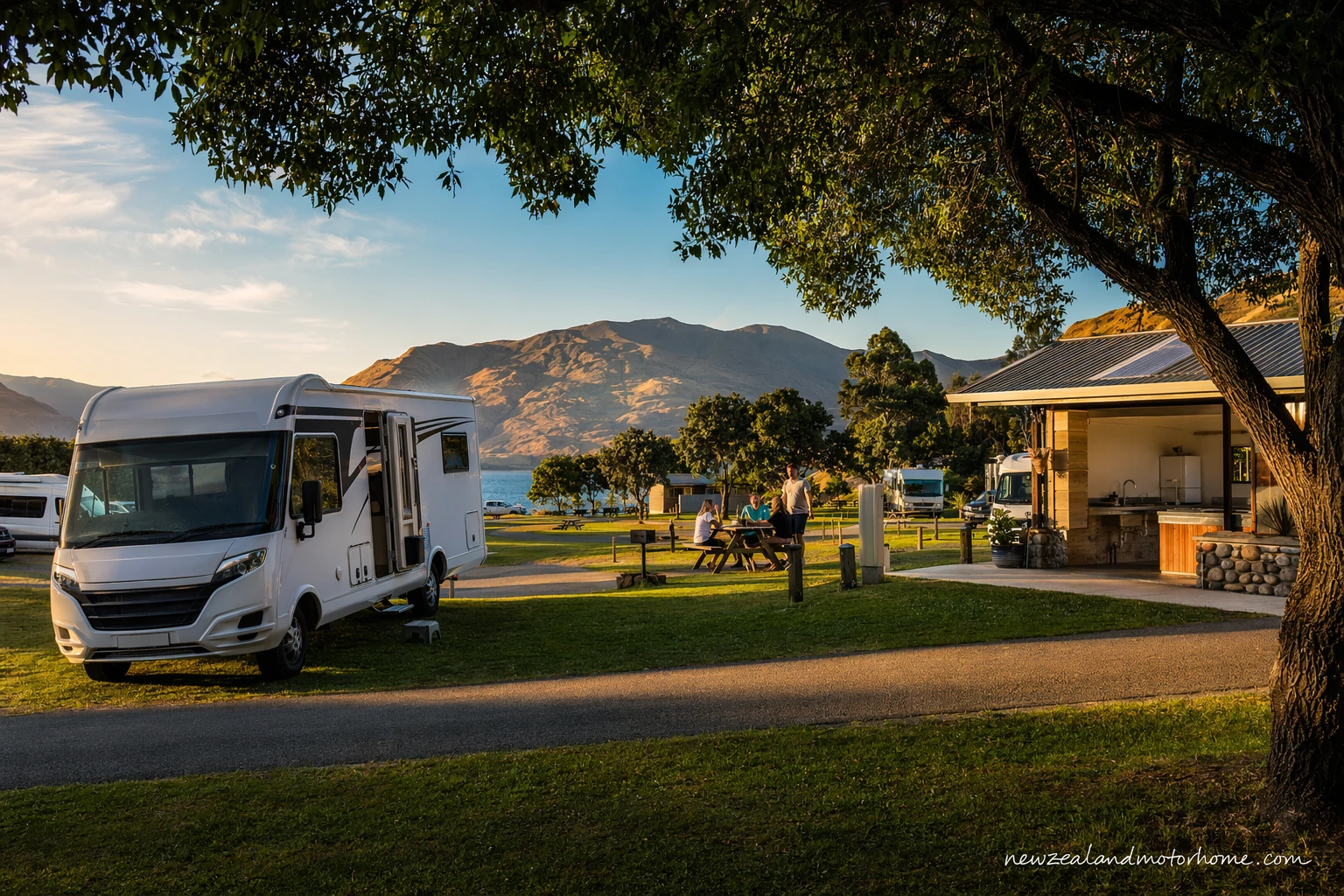holiday parks abel tasman park — campervan scene