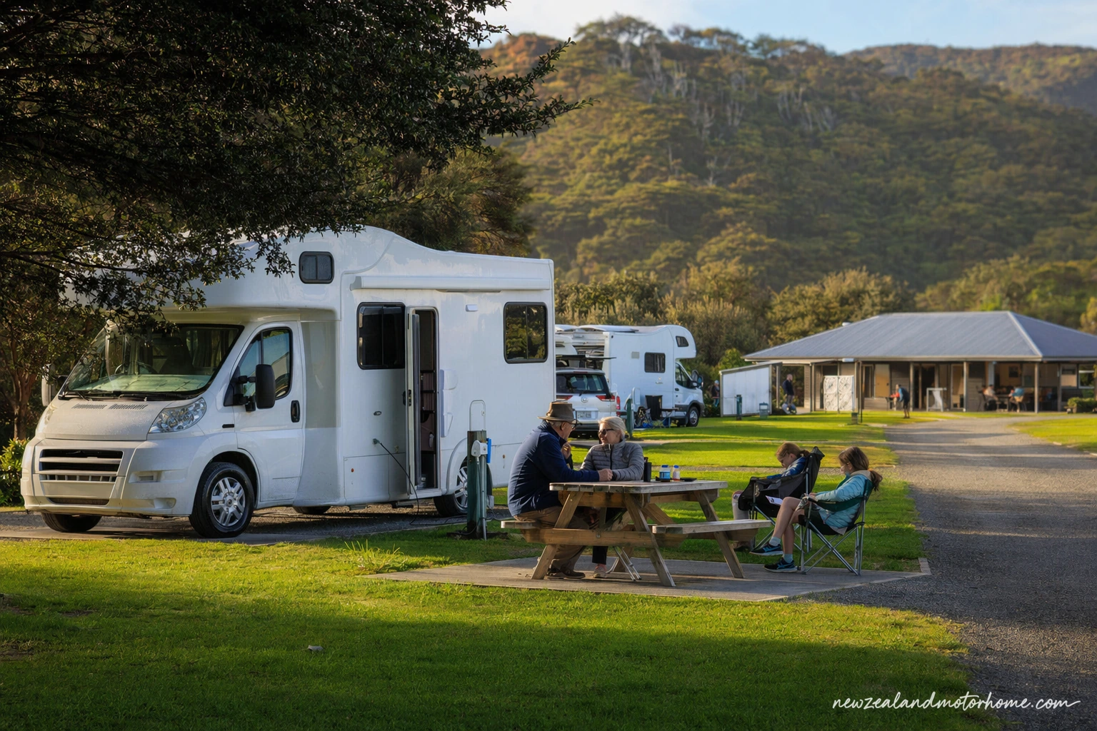 holiday parks akaroa — campervan scene