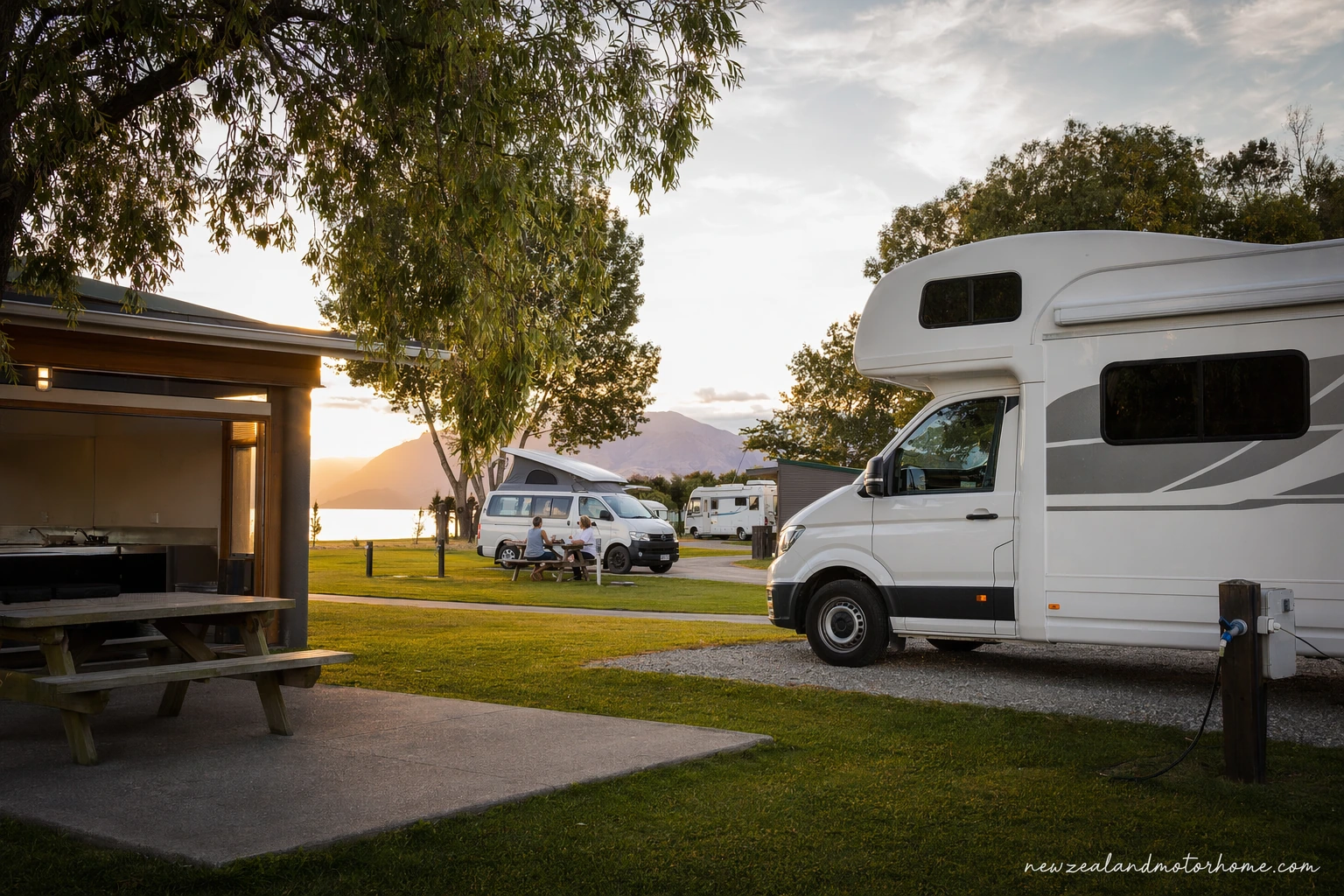holiday parks dunedin — campervan scene