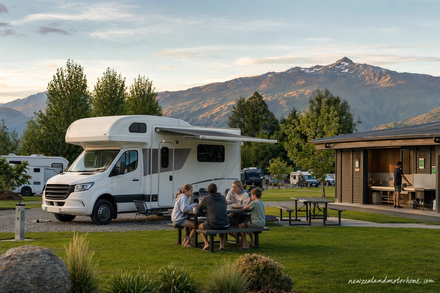 holiday parks fiordland — campervan scene
