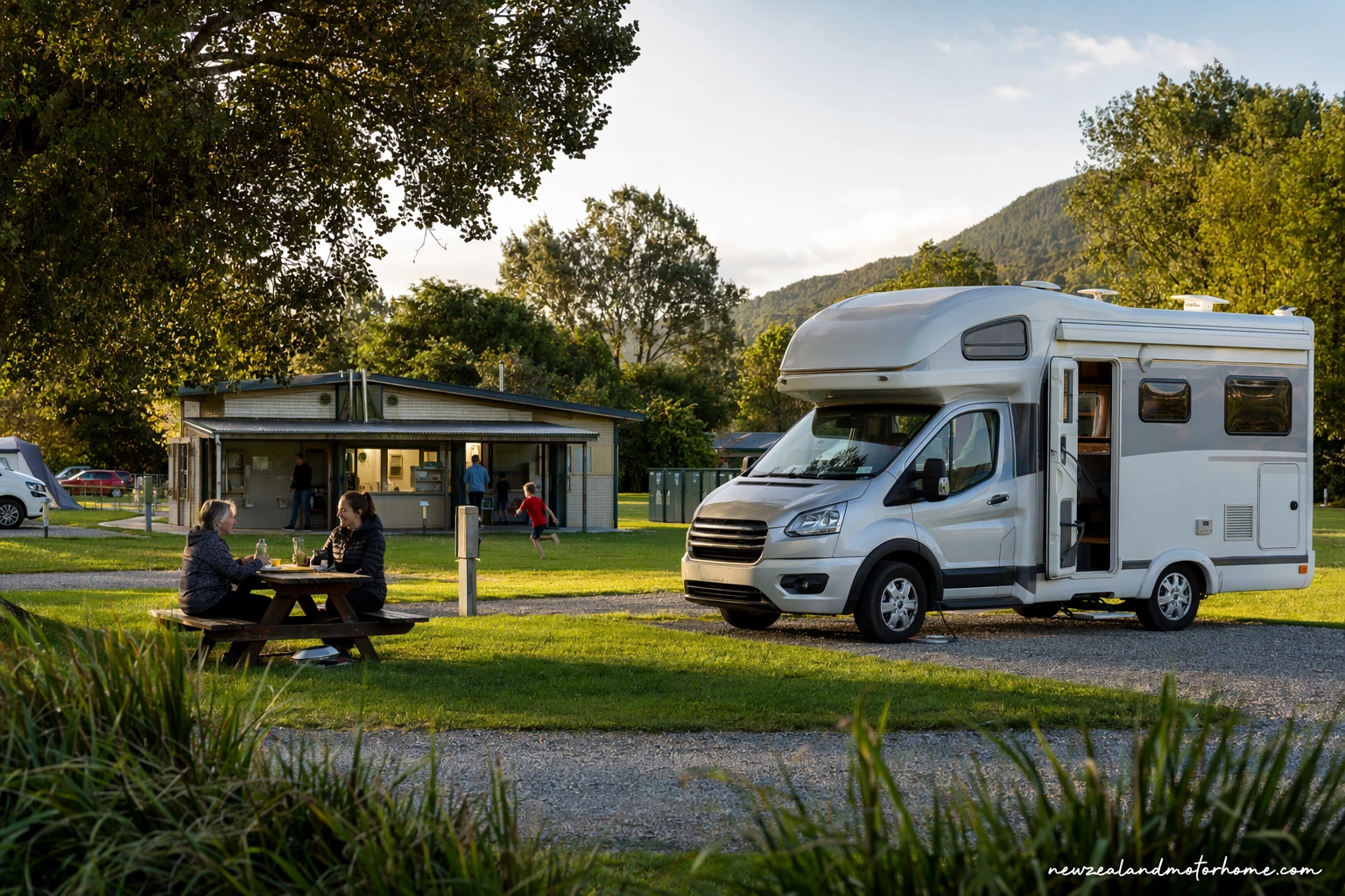 holiday parks fox glacier — campervan scene