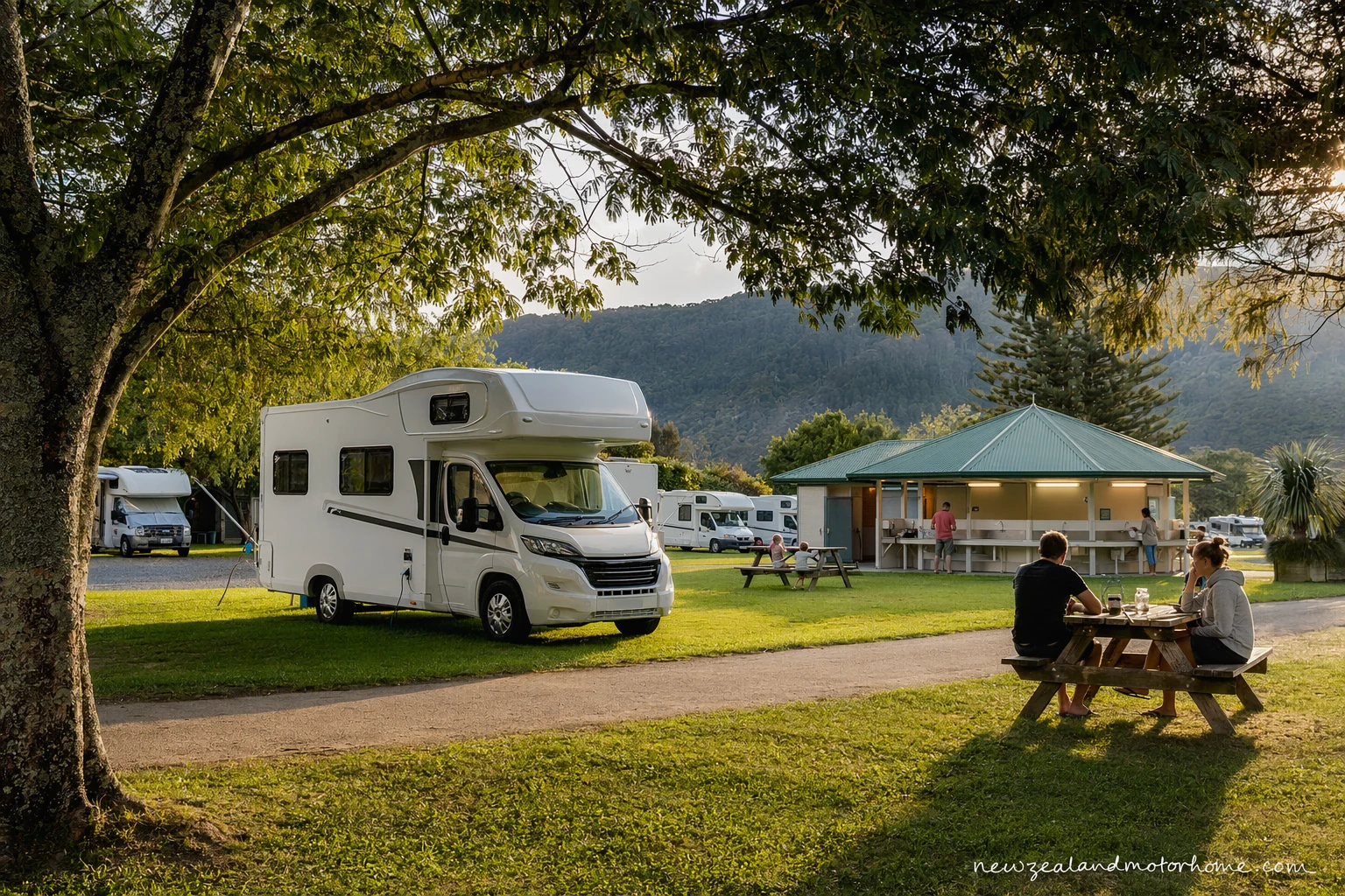 holiday parks haast — campervan scene