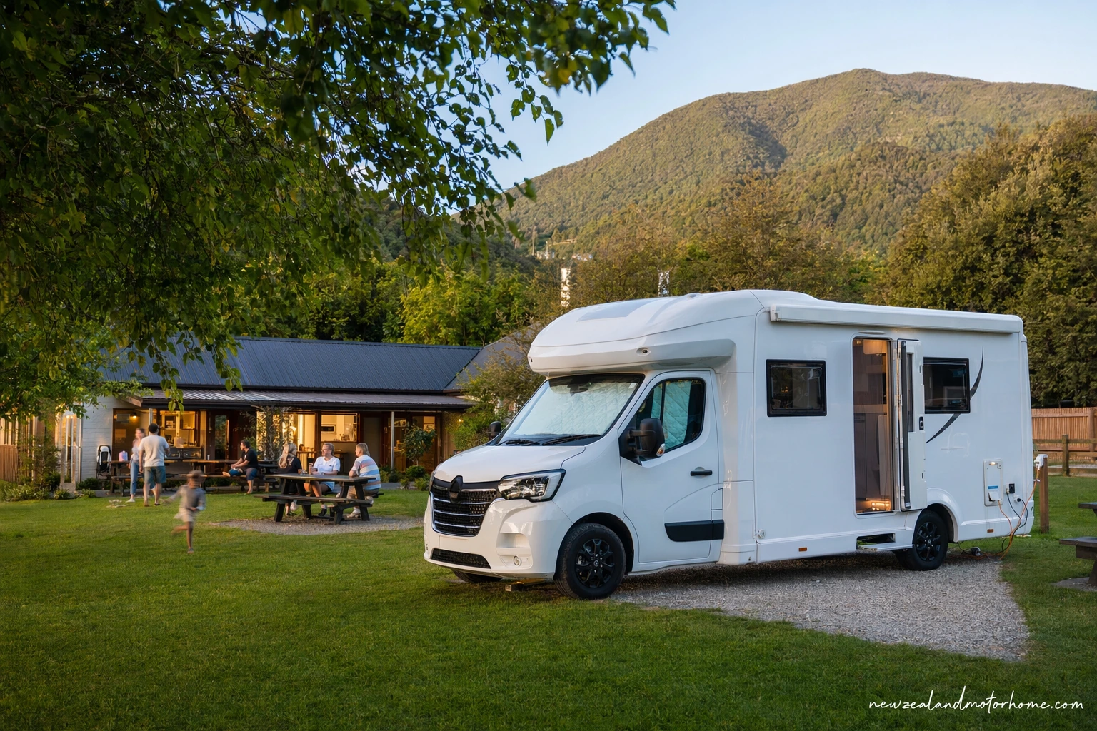 holiday parks hanmer — campervan scene