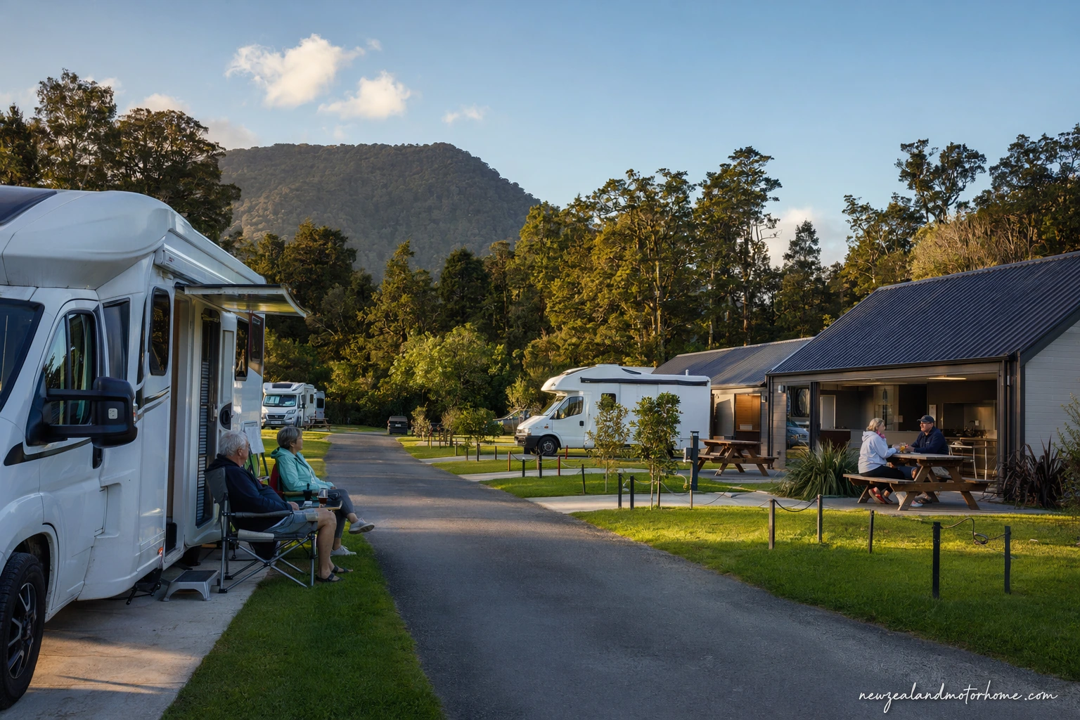 holiday parks hanmer springs — campervan scene