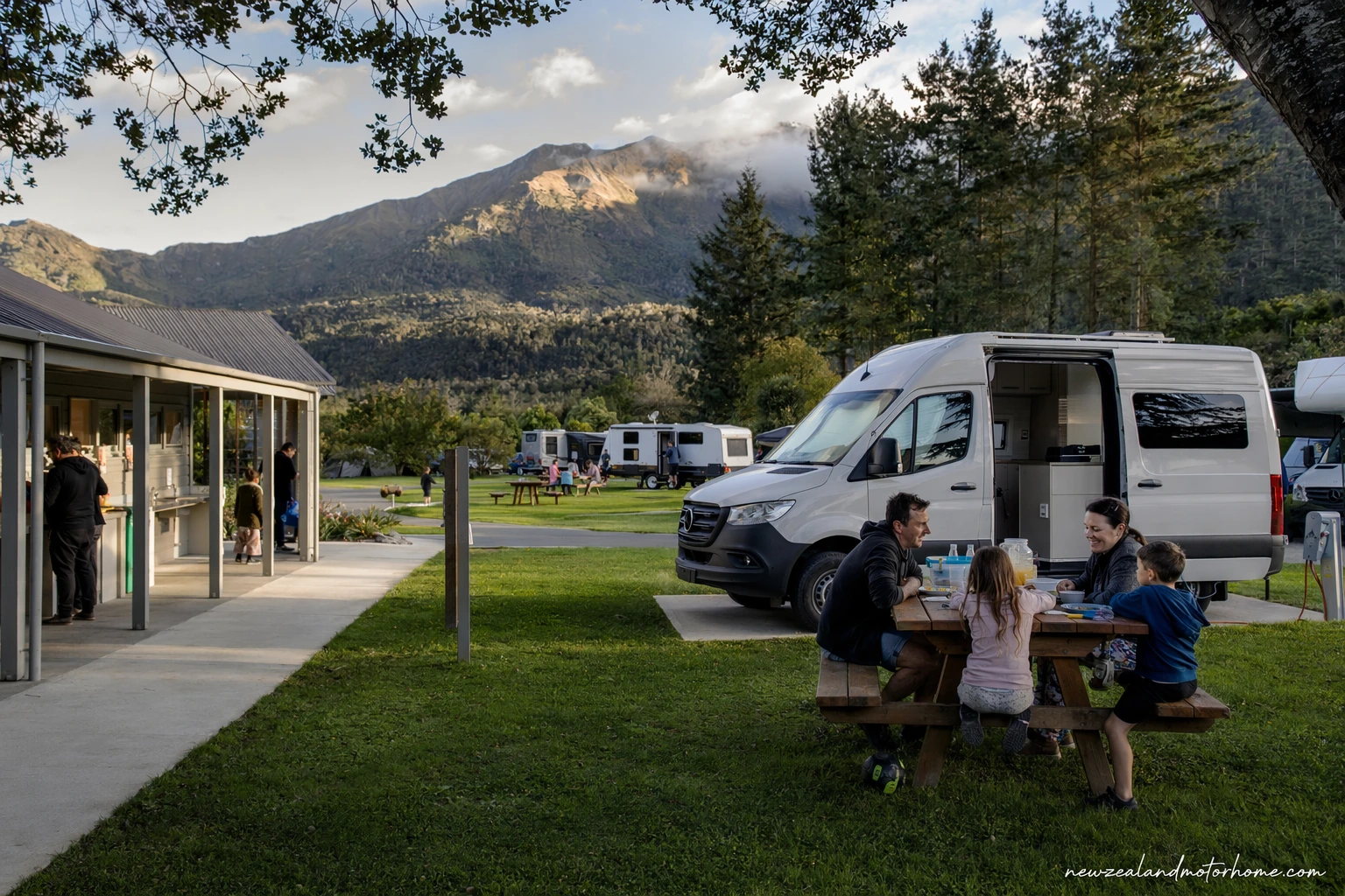 holiday parks hokitika — campervan scene