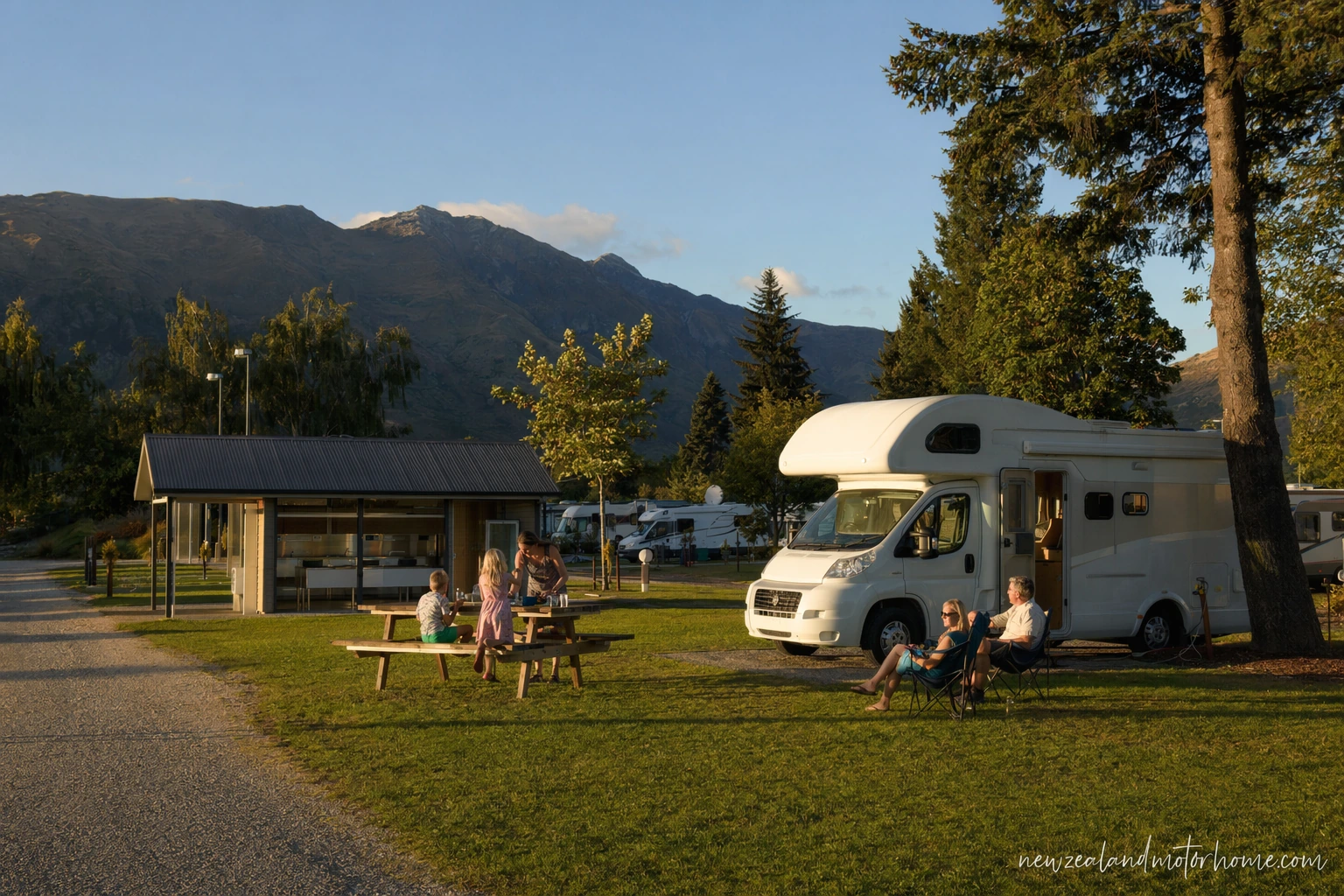 holiday parks mount cook — campervan scene