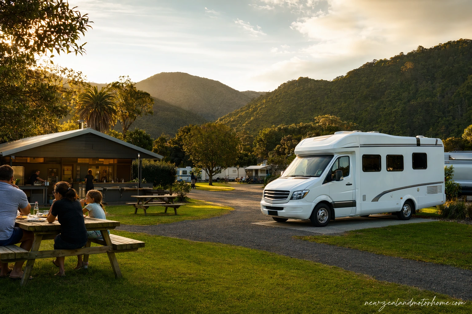 holiday parks queenstown — campervan scene