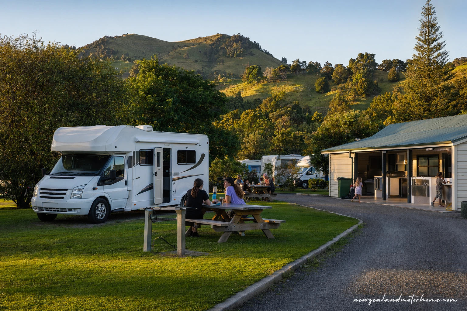 holiday parks queenstown skyline — campervan scene