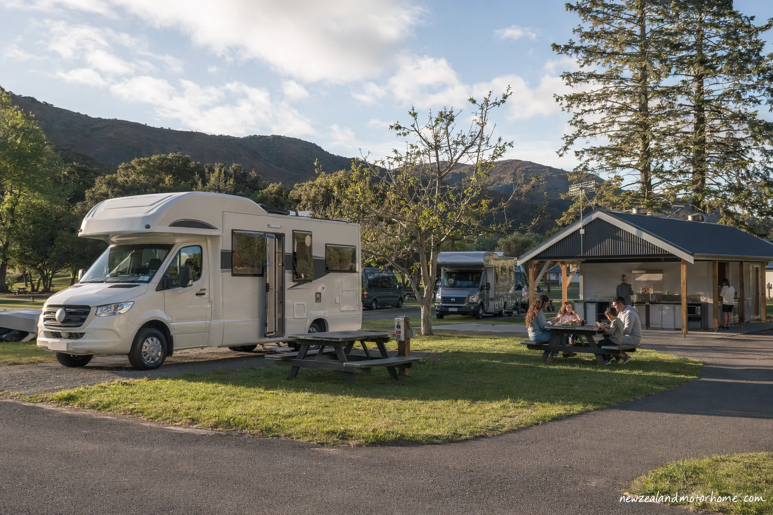 holiday parks raglan — campervan scene