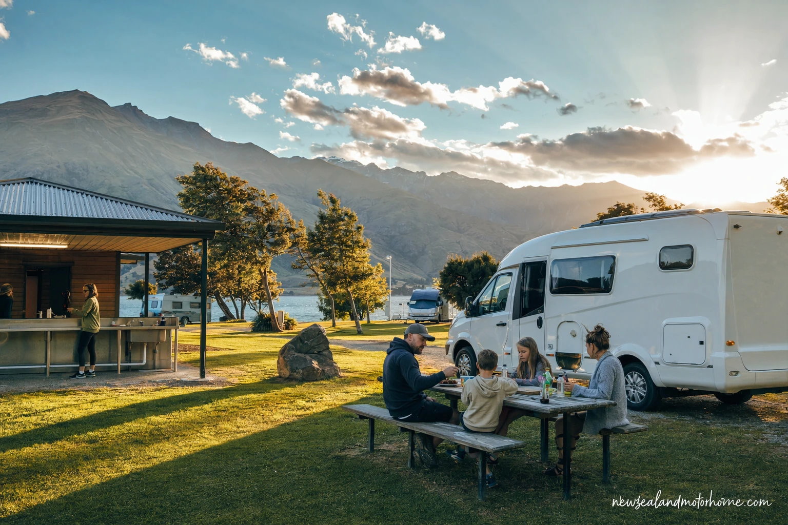 holiday parks taupo — campervan scene