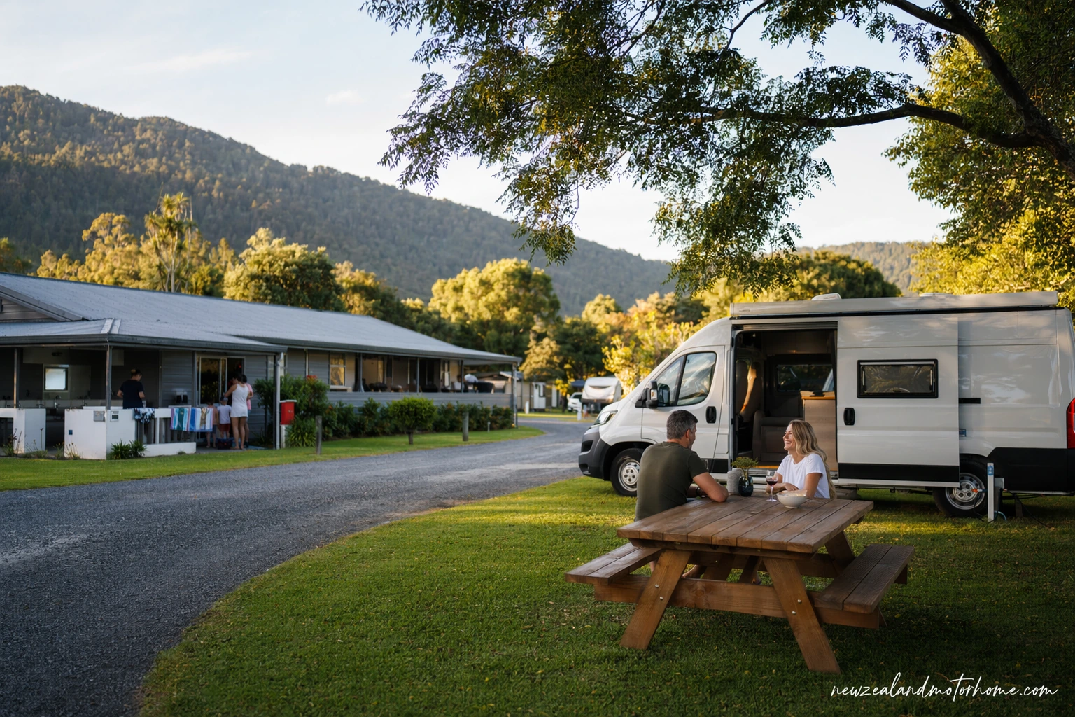holiday parks te anau — campervan scene