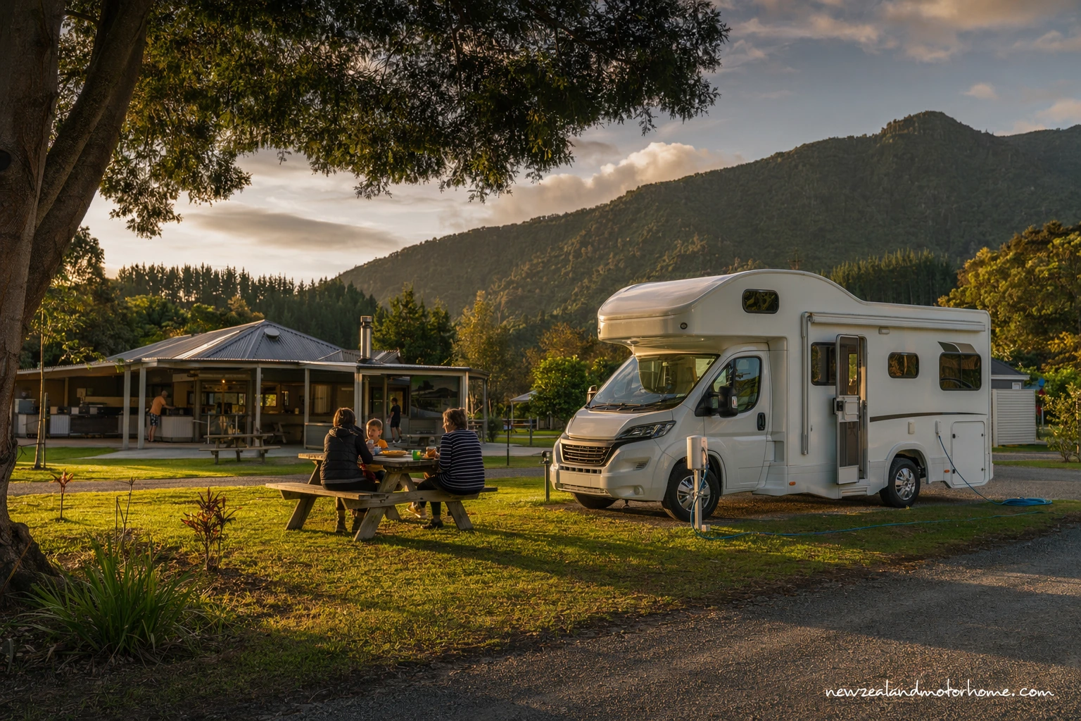 holiday parks tongariro — campervan scene