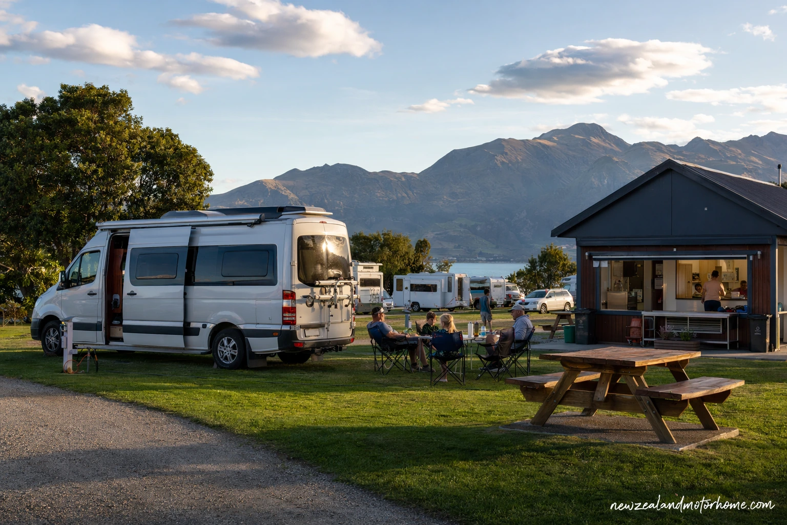 holiday parks tongariro crossing — campervan scene