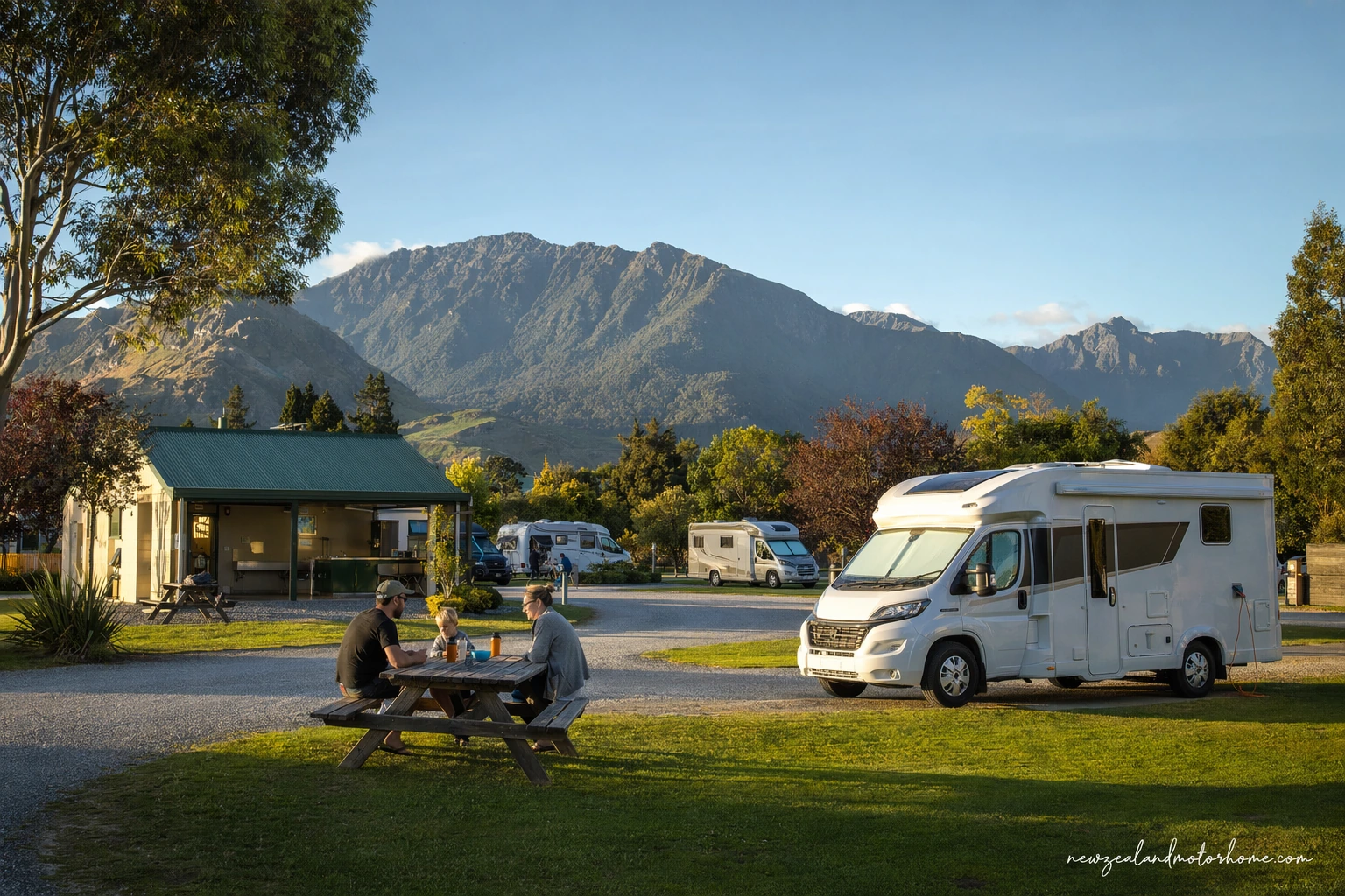 holiday parks waitomo — campervan scene