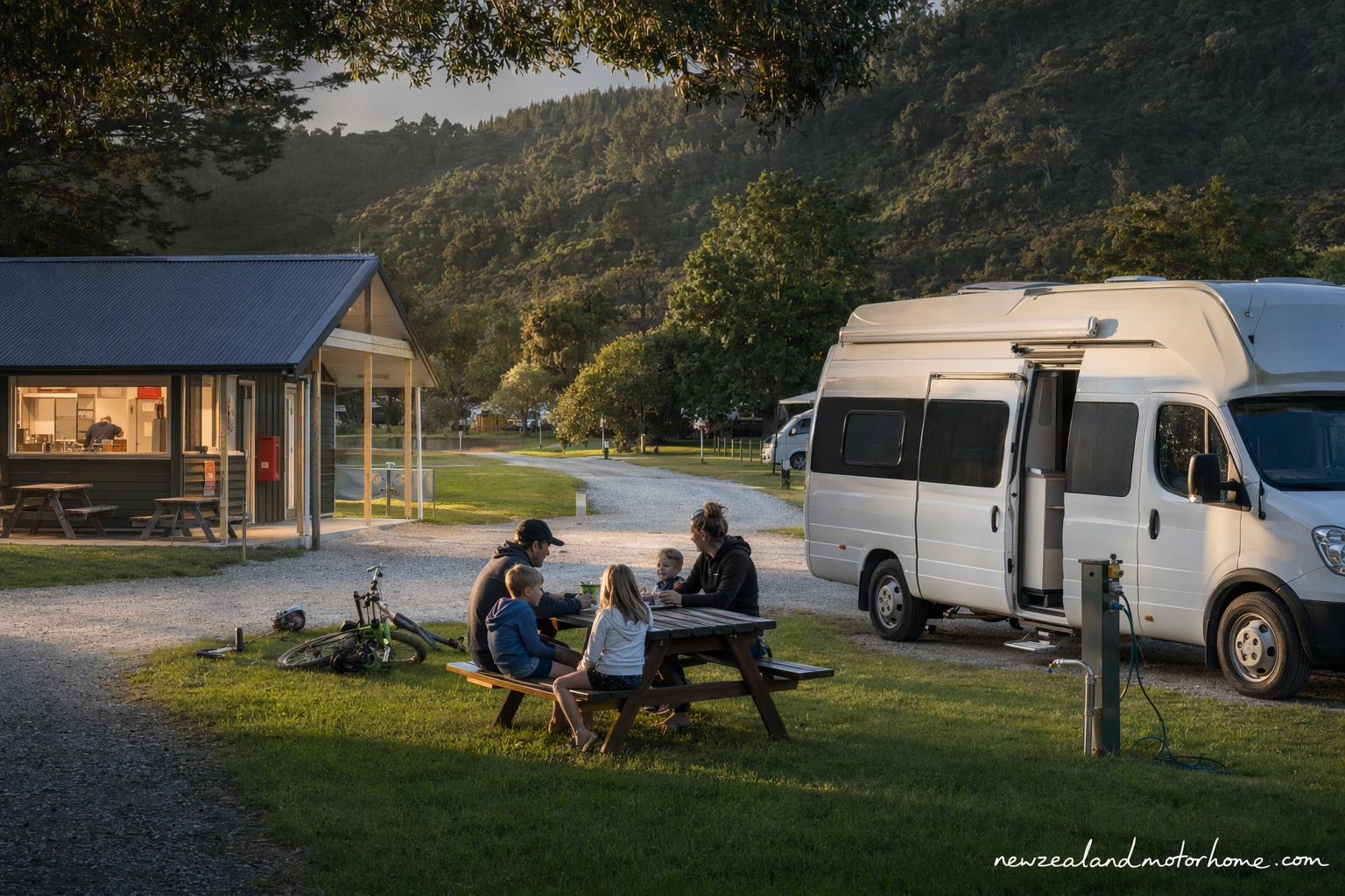 holiday parks west coast — campervan scene
