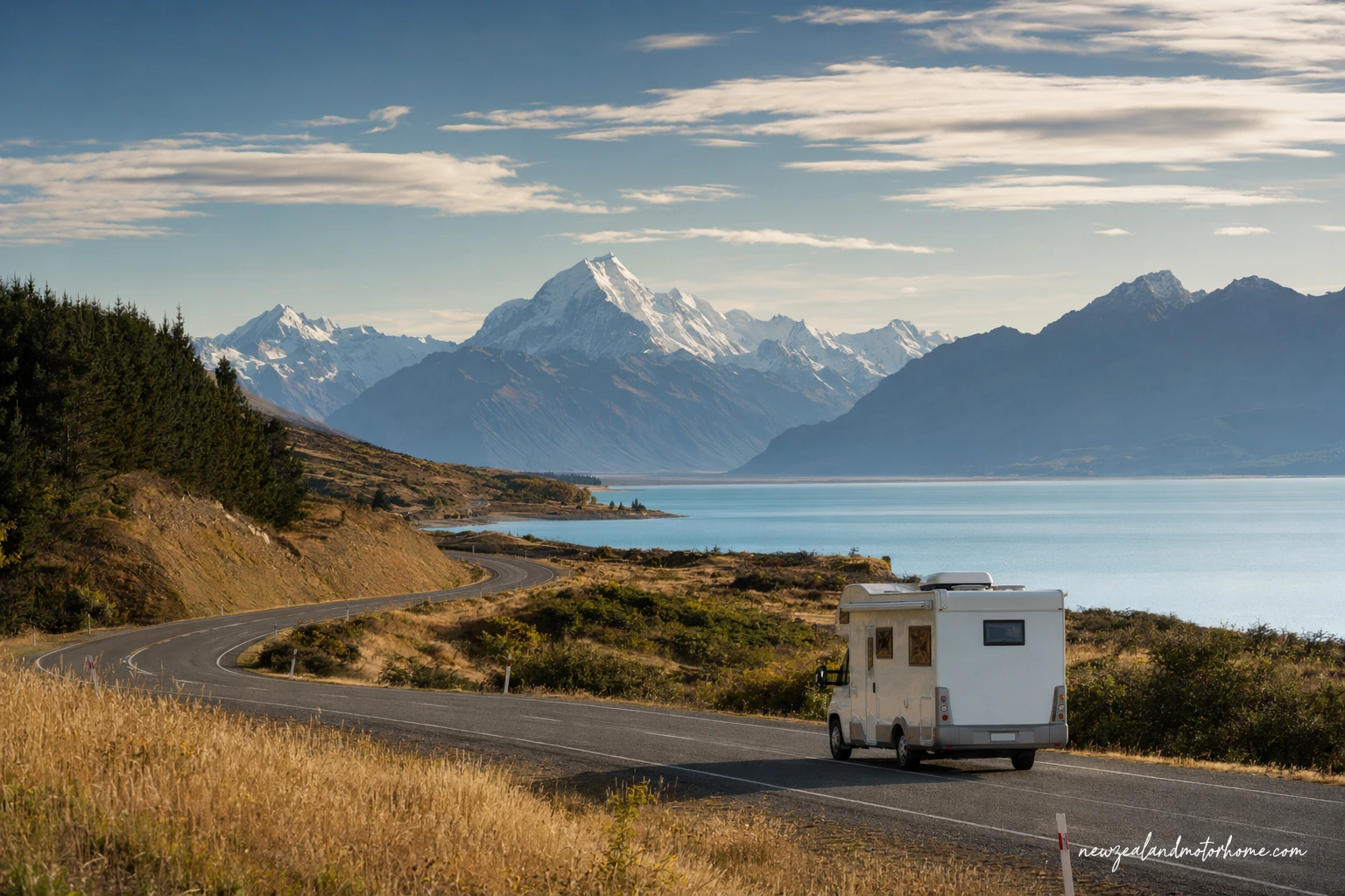 Illustrated campervan map — new zealand hot pools campervan trip