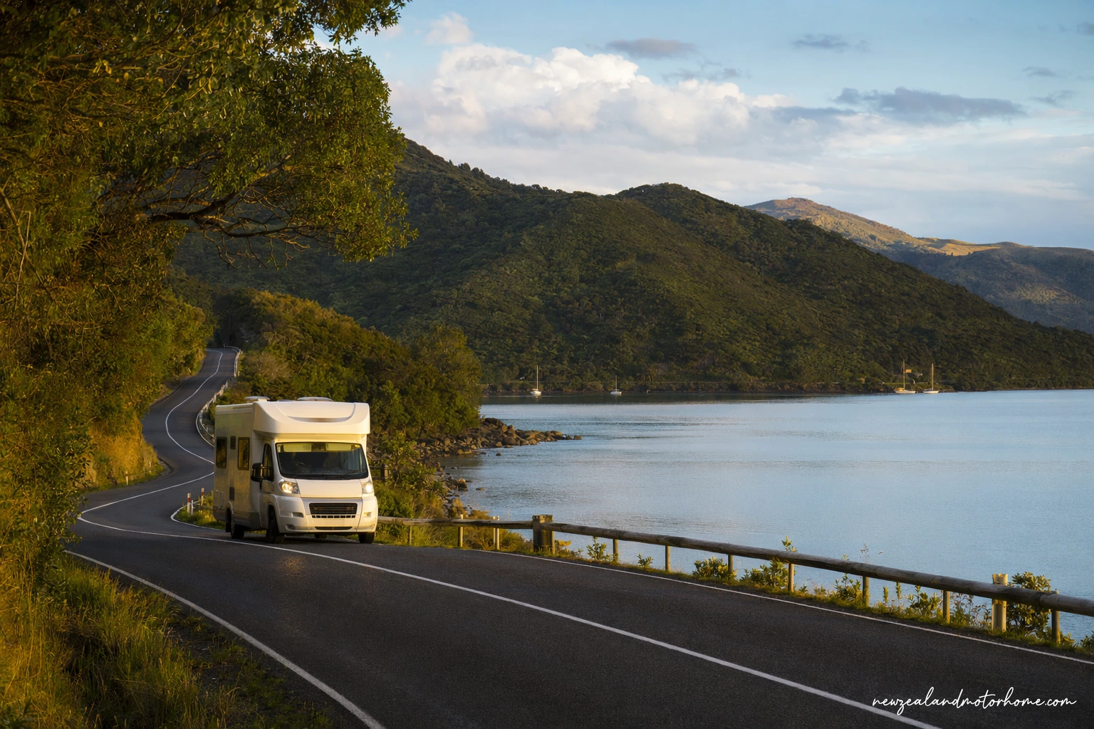 Campervan parked near Whangarei after the drive north from Palmerston North