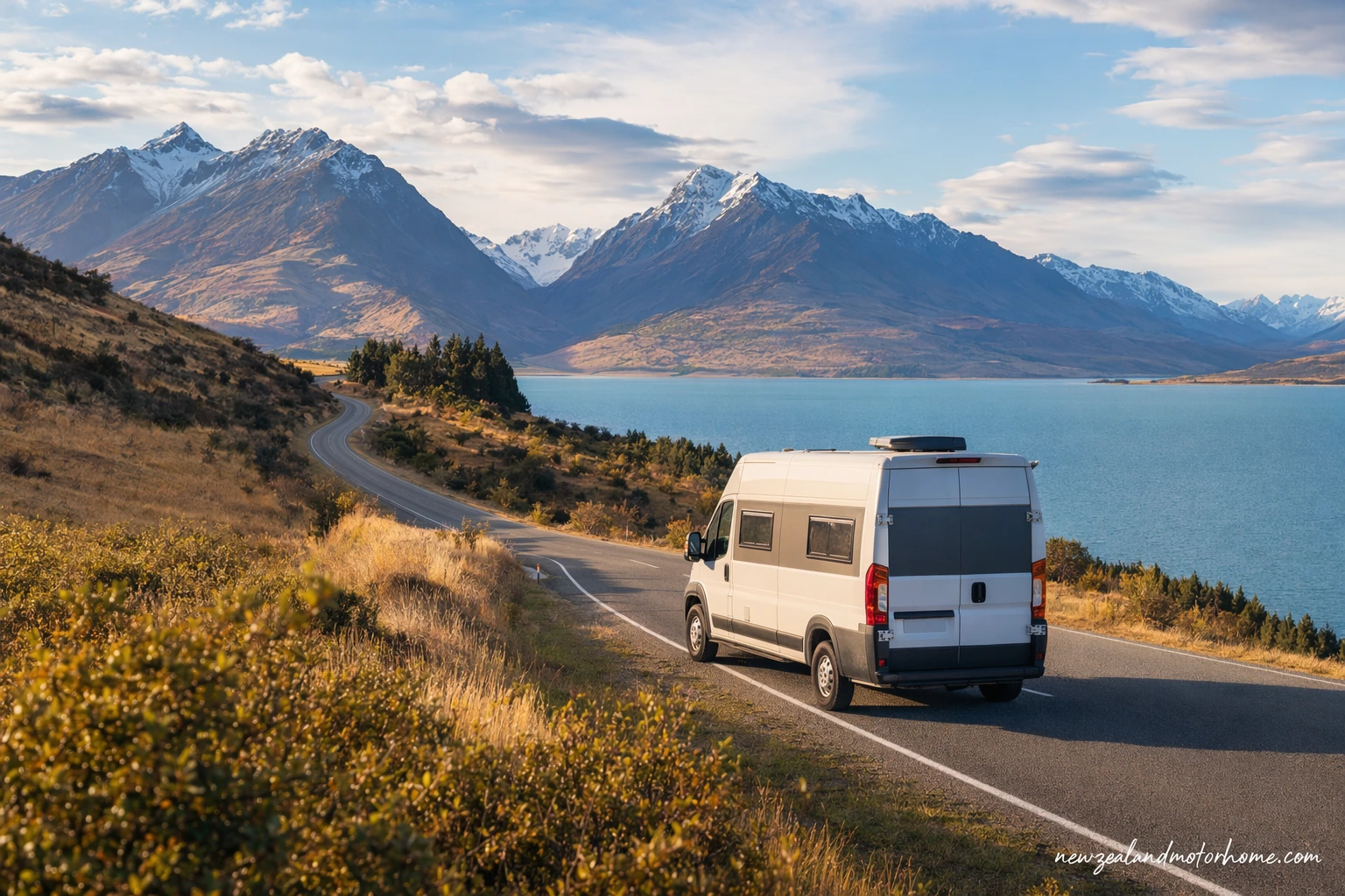 Illustrated campervan map — ski campervan holiday new zealand