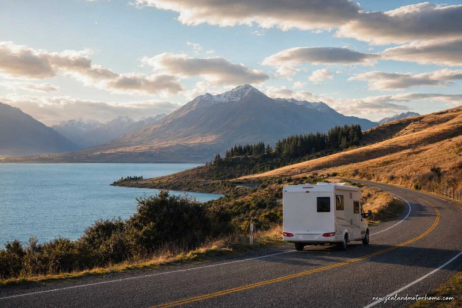 Illustrated campervan map — south island 10 day campervan package