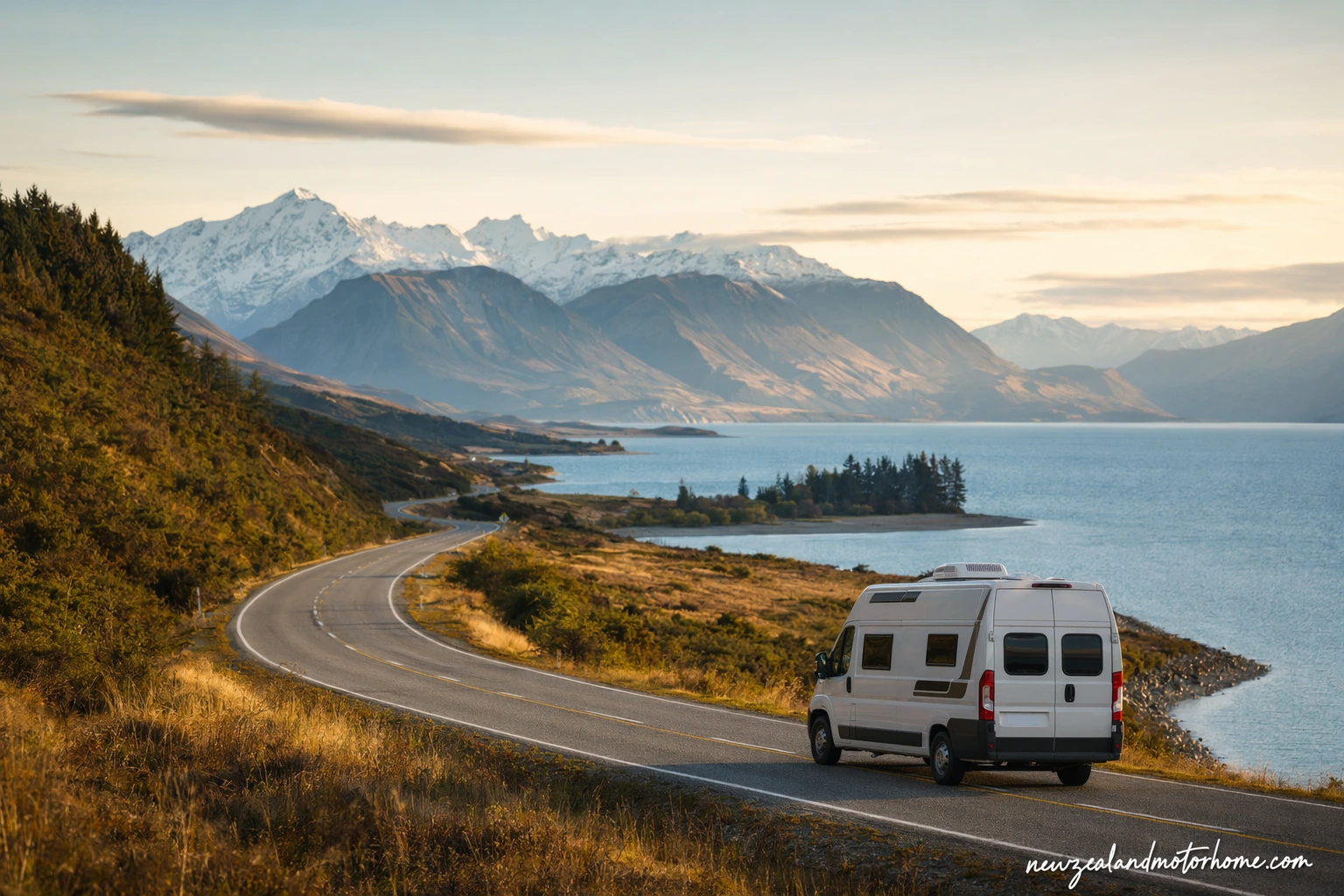 Illustrated campervan map — south island 7 day campervan package