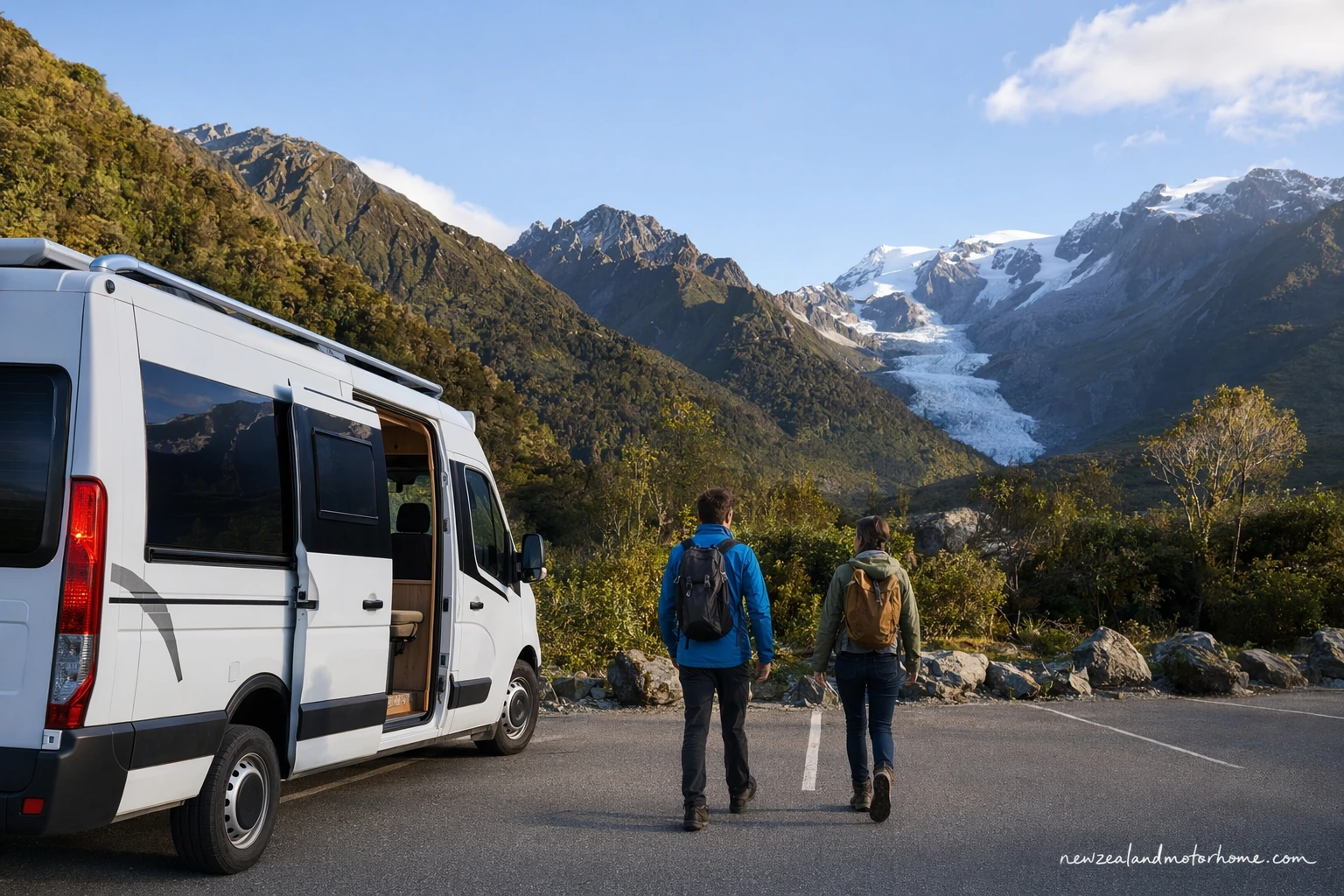 visiting franz josef heli hike by campervan — campervan scene