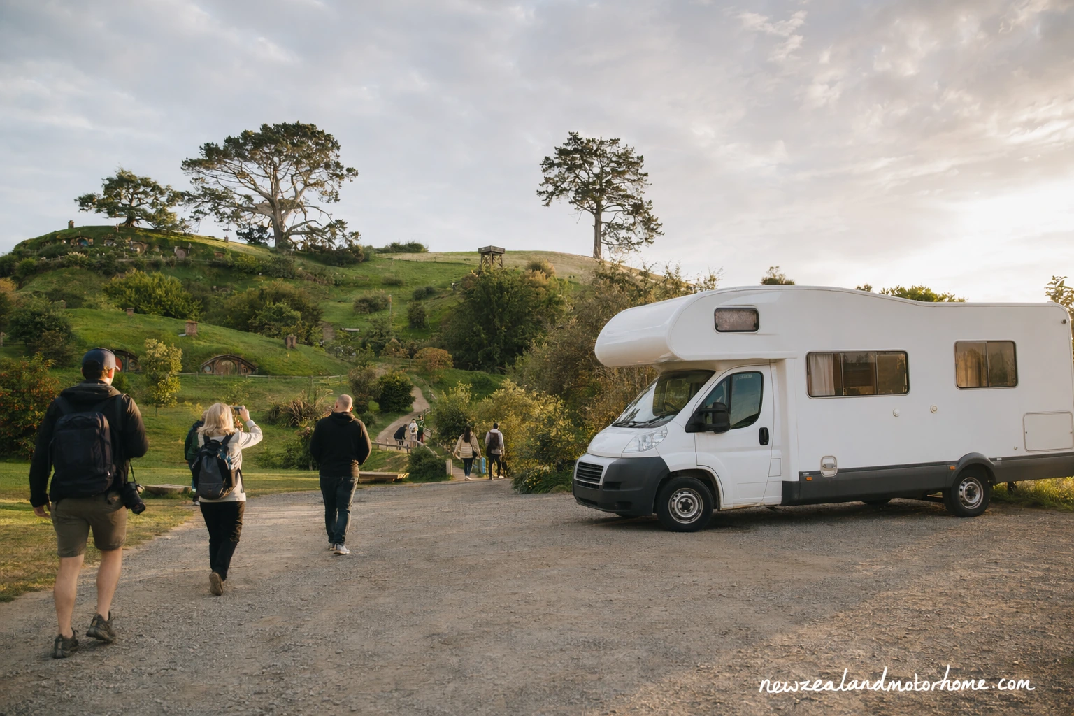 Campervan parked in rural Waikato near Hobbiton Movie Set in Matamata