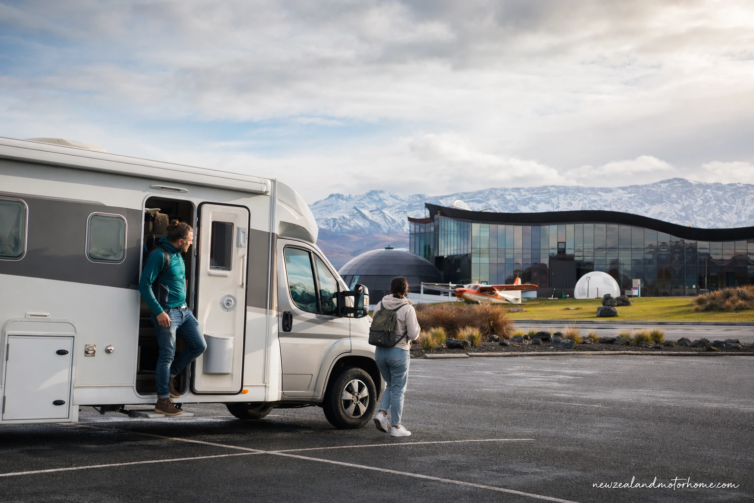 visiting international antarctic centre by campervan — campervan scene