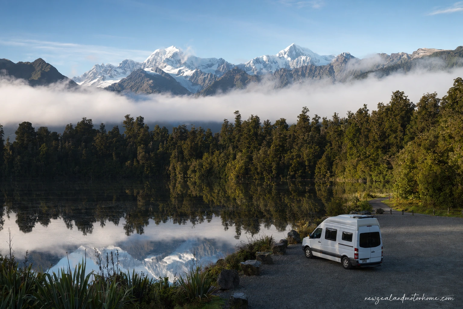 visiting lake matheson walk by campervan — campervan travel