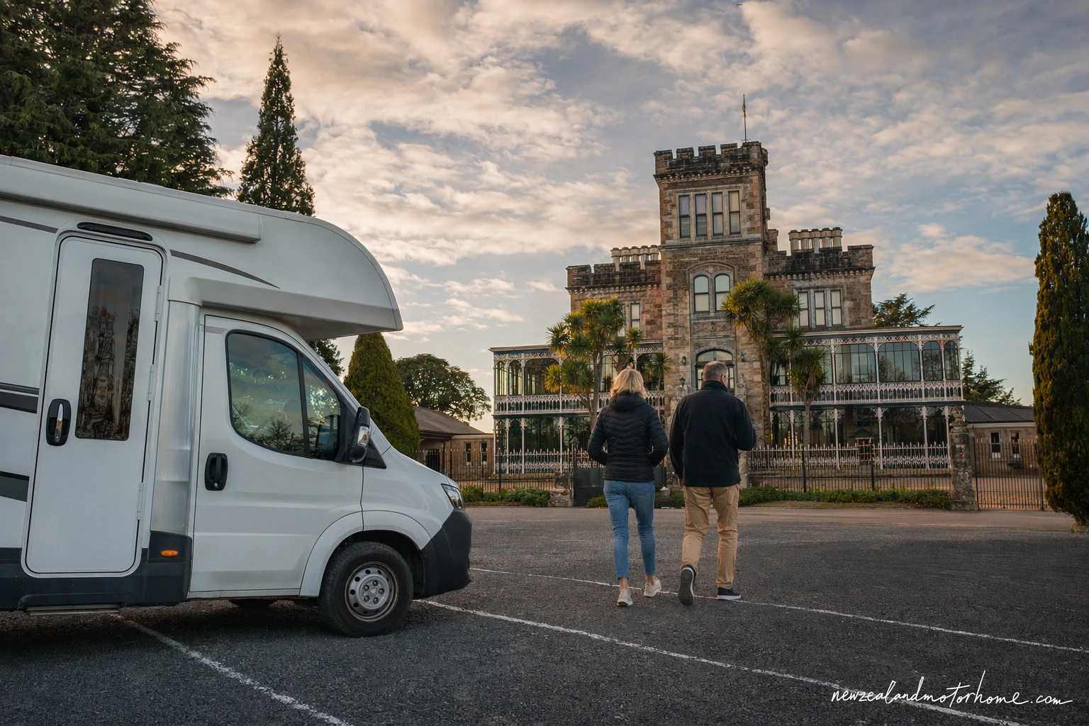 visiting larnach castle dunedin by campervan — campervan scene