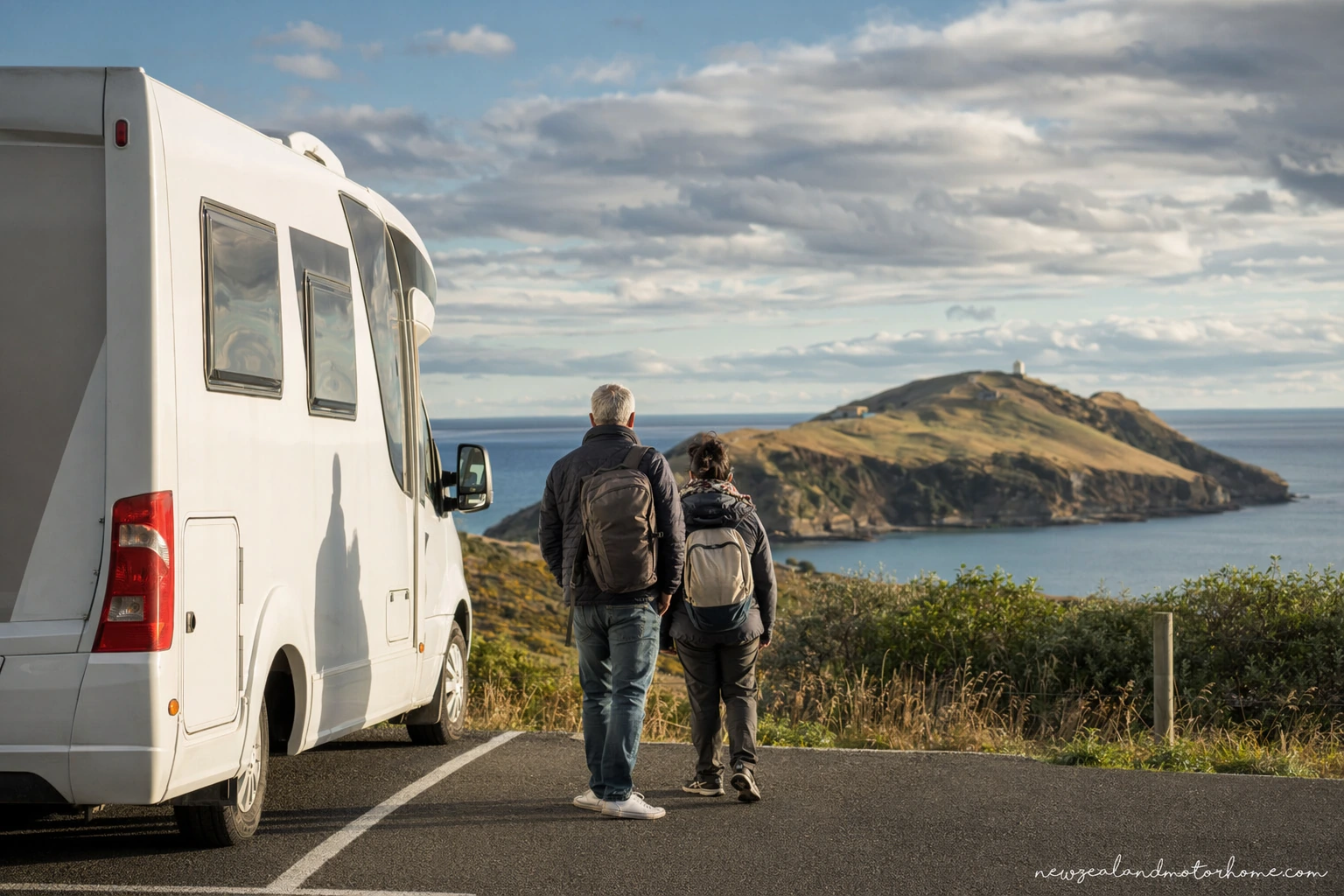 visiting otago peninsula wildlife by campervan — campervan scene