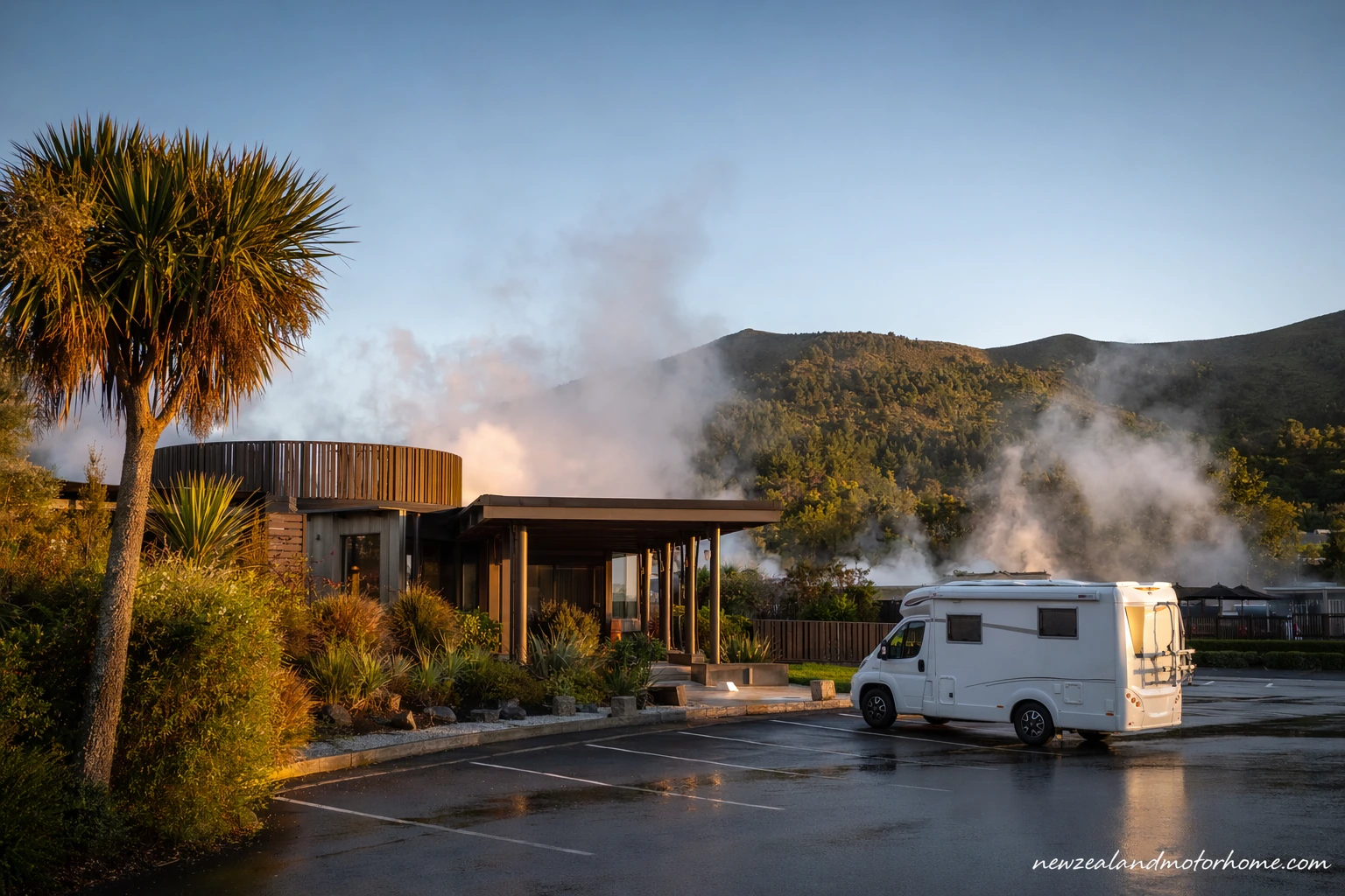 visiting polynesian spa rotorua by campervan — campervan travel