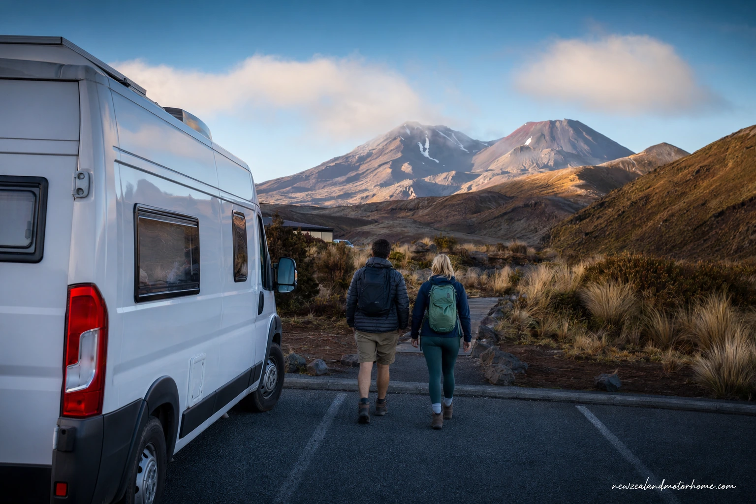 visiting tongariro alpine crossing by campervan — campervan scene