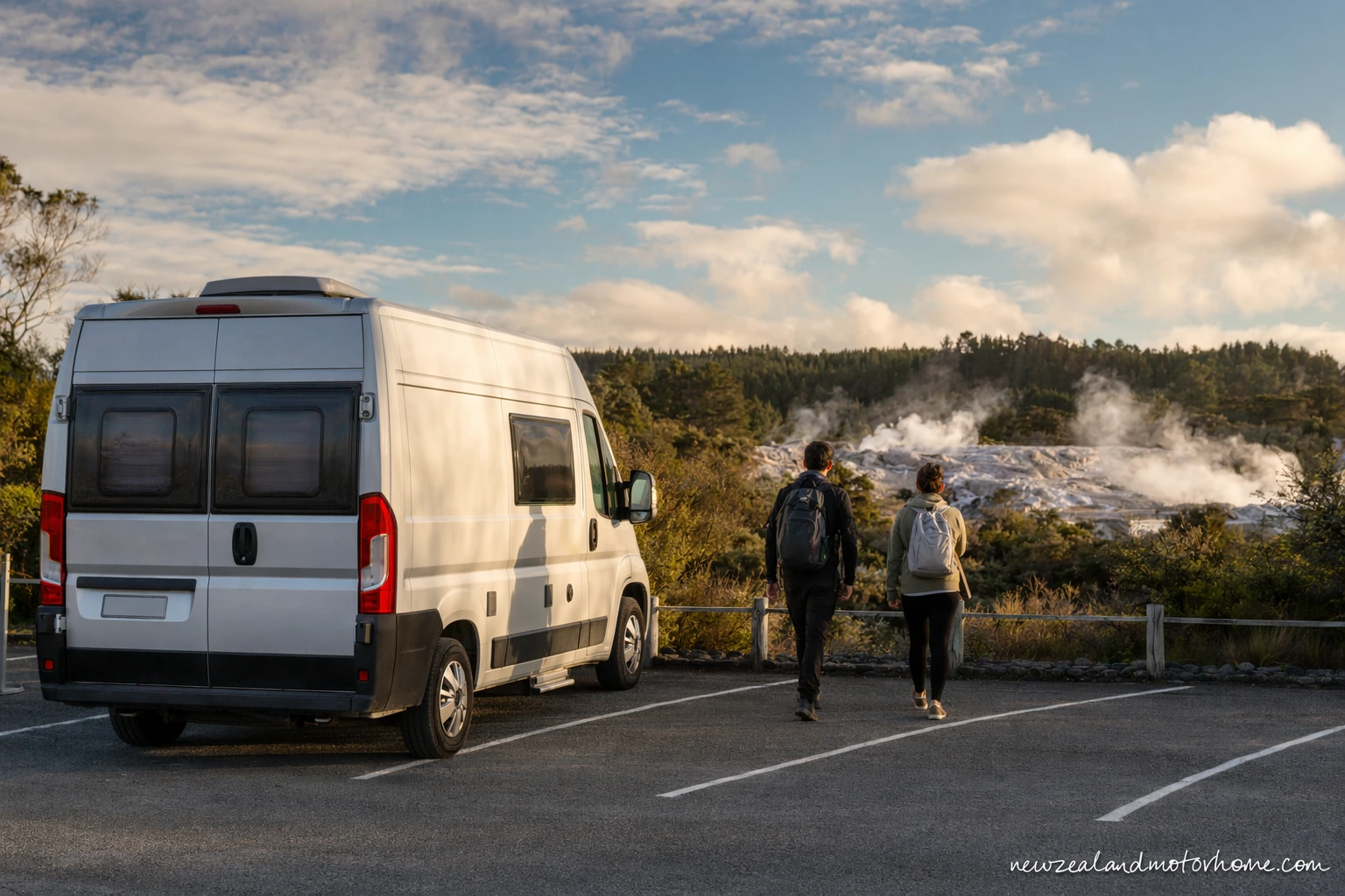 visiting wai o tapu thermal by campervan — campervan scene