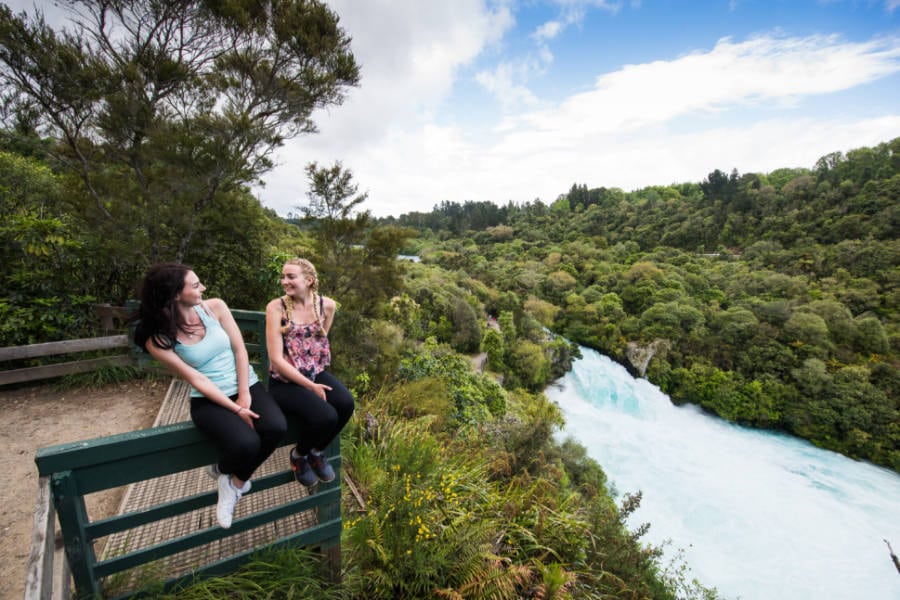 Enjoying the view, Huka Falls in Taupo