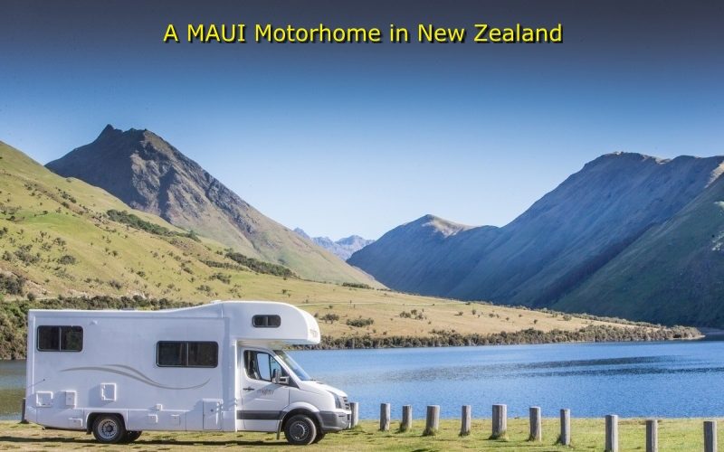 Maui Motorhome by a lake in New Zealand