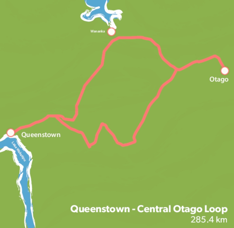 Queenstown campervan trip map